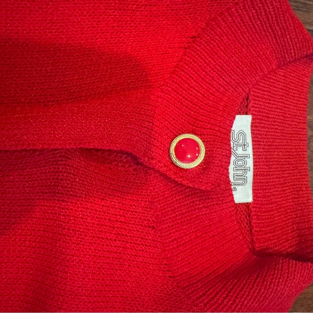 St. John Vibrant Red Long Sleeve Dress​​ - Picture 5 of 7